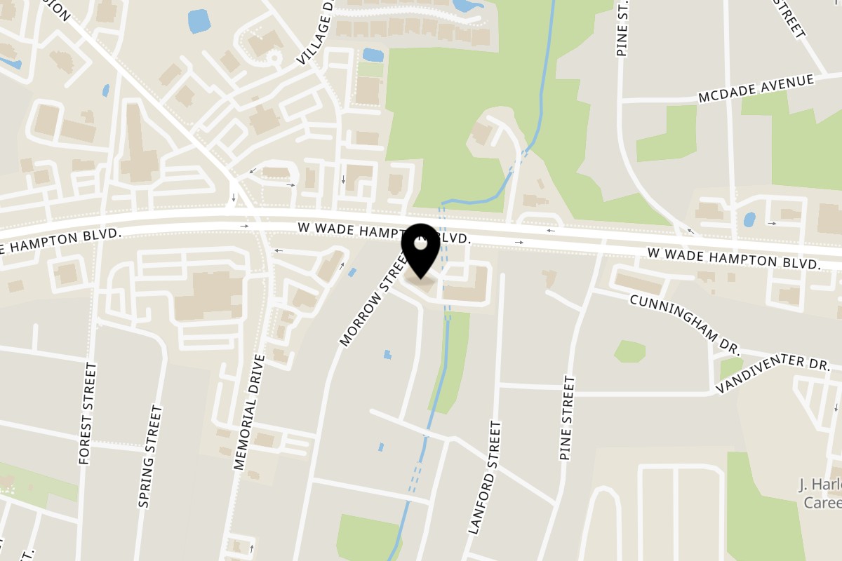Map showing the location of Legends Pacific Island Grill on 217 W Wade Hampton Blvd in Greer